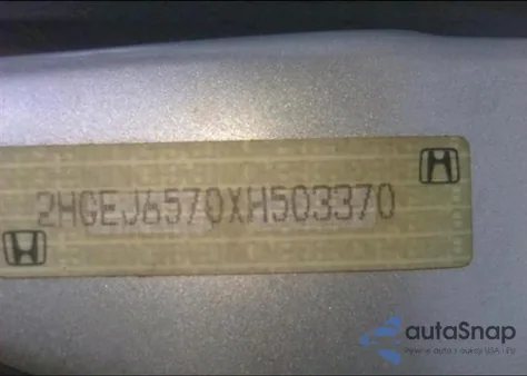 1999 Honda Civic Lx z USA, uszkodzony, nr VIN 2HGEJ6570XH503370
